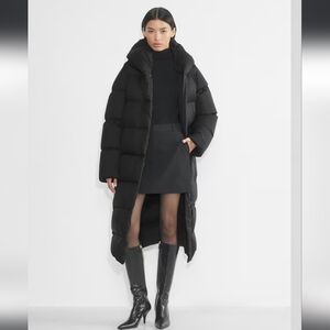 Aritzia Babaton Nordic Puffer Black Long Winter Jacket